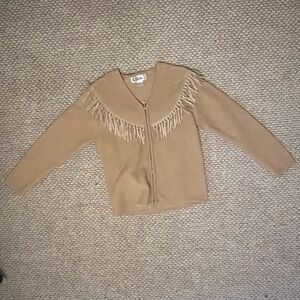 Lisa International boiled wool fringe jacket - size small